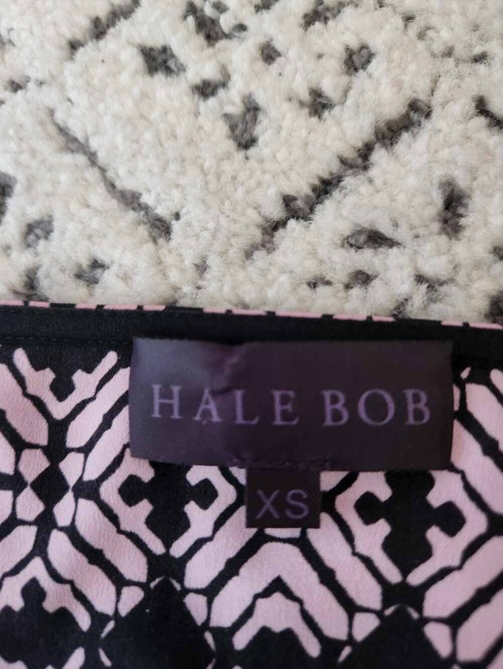 Hale Bob Printed Shift Dress Boho Geometric Keyhole Tunic Mini Dress XS - Picture 7 of 14